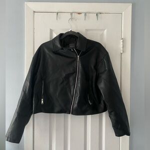 primark black leather jacket